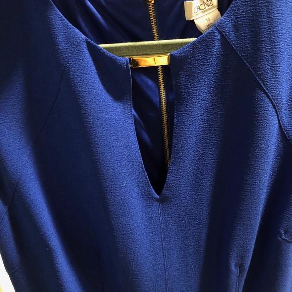 Royal Blue Cache Dress with Gold Accents - Size 10 - Picture 3 of 7